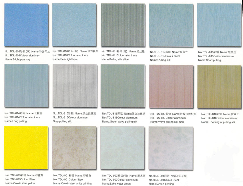 China aluminium square panels coating colors 